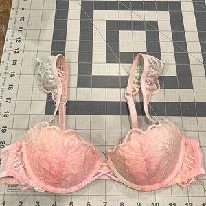 30AA Date Push Up bra Pink by VS. Like new!!! Beautiful pink, aqua ombré lace.